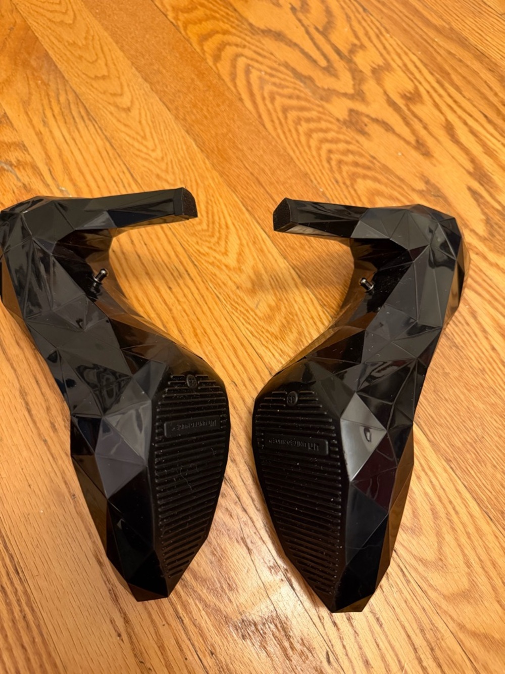 United Nude Lo Res Pumps - Black Faceted Mary Jane Heels - Size 38 - Never Worn - Picture 5 of 6